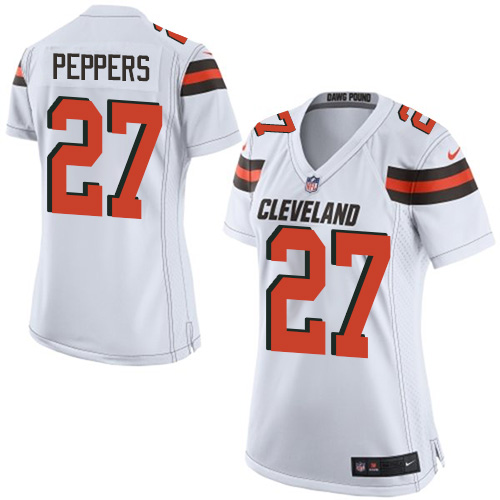 Nike Browns #27 Jabrill Peppers White Women's Stitched NFL New Elite Jersey Nike Browns #27 Jabrill Peppers White Women's Stitched NFL New Elite Jersey