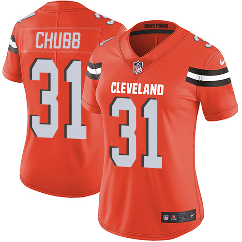 Nike Browns #31 Nick Chubb Orange Alternate Women's Stitched NFL Vapor Untouchable Limited Jersey Nike Browns #31 Nick Chubb Orange Alternate Women's Stitched NFL Vapor Untouchable Limited Jersey