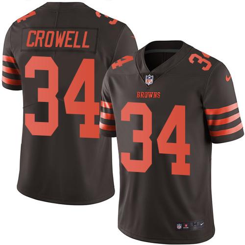Nike Browns #34 Isaiah Crowell Brown Youth Stitched NFL Limited Rush Jersey Nike Browns #34 Isaiah Crowell Brown Youth Stitched NFL Limited Rush Jersey