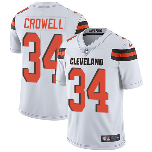 Nike Browns #34 Isaiah Crowell White Men's Stitched NFL Vapor Untouchable Limited Jersey