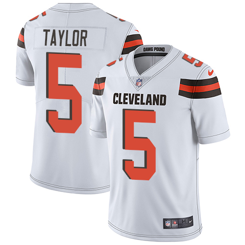 Nike Browns #5 Tyrod Taylor White Men's Stitched NFL Vapor Untouchable Limited Jersey Nike Browns #5 Tyrod Taylor White Men's Stitched NFL Vapor Untouchable Limited Jersey
