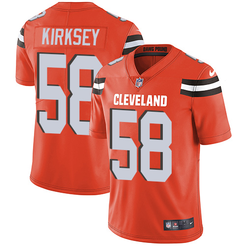 Nike Browns #58 Christian Kirksey Orange Alternate Men's Stitched NFL Vapor Untouchable Limited Jersey Nike Browns #58 Christian Kirksey Orange Alternate Men's Stitched NFL Vapor Untouchable Limited Jersey