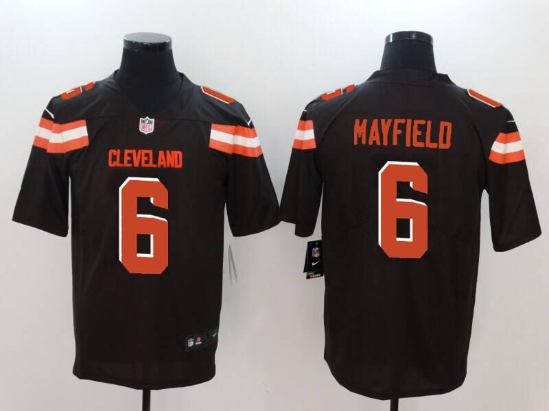 Nike Browns #6 Baker Mayfield Brown 2018 NFL Draft Pick Limited Jersey