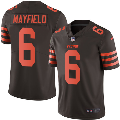Nike Browns #6 Baker Mayfield Brown Men's Stitched NFL Limited Rush Jersey Nike Browns #6 Baker Mayfield Brown Men's Stitched NFL Limited Rush Jersey