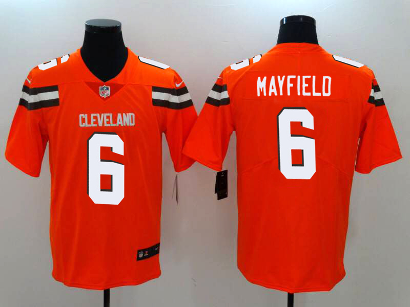 Nike Browns #6 Baker Mayfield Orange 2018 NFL Draft Pick Limited Jersey