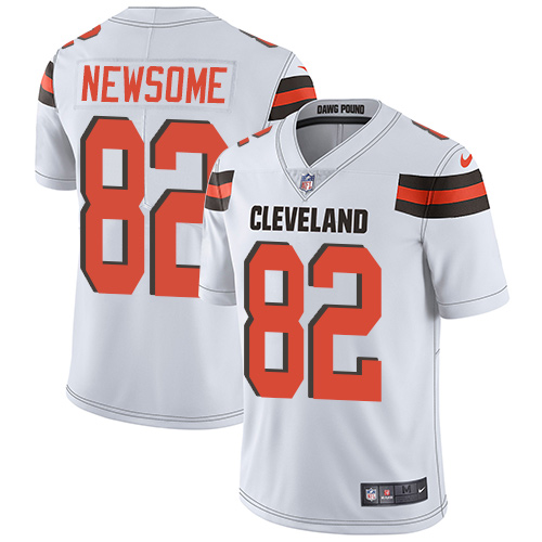 Nike Browns #82 Ozzie Newsome White Men's Stitched NFL Vapor Untouchable Limited Jersey