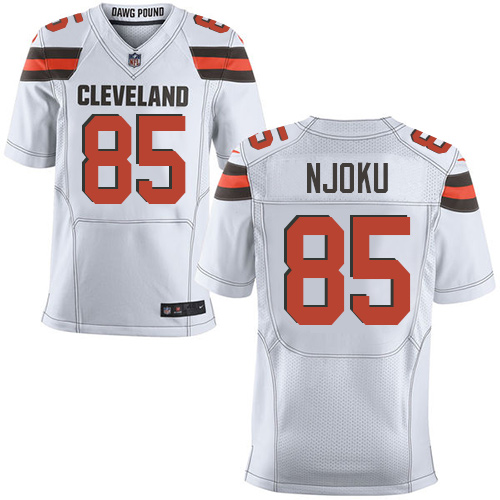 Nike Browns #85 David Njoku White Men's Stitched NFL New Elite Jersey Nike Browns #85 David Njoku White Men's Stitched NFL New Elite Jersey