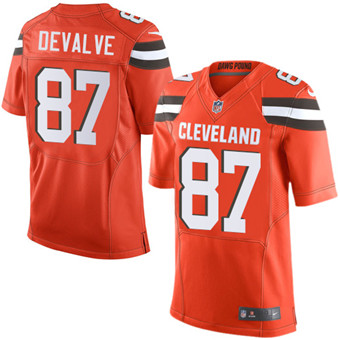 Nike Browns #87 Seth DeValve Orange Alternate Men's Stitched NFL New Elite Jersey Nike Browns #87 Seth DeValve Orange Alternate Men's Stitched NFL New Elite Jersey