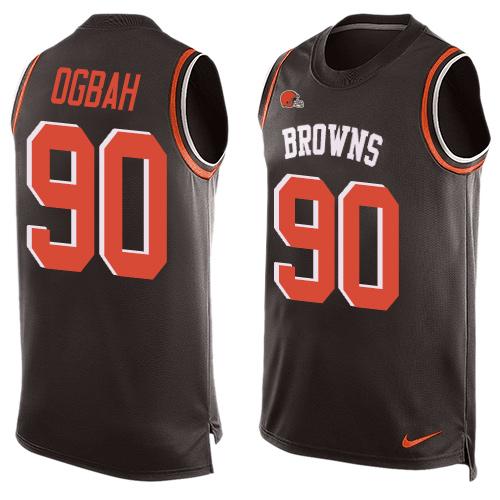 Nike Browns #90 Emmanuel Ogbah Brown Team Color Men's Stitched NFL Limited Tank Top Jersey Nike Browns #90 Emmanuel Ogbah Brown Team Color Men's Stitched NFL Limited Tank Top Jersey