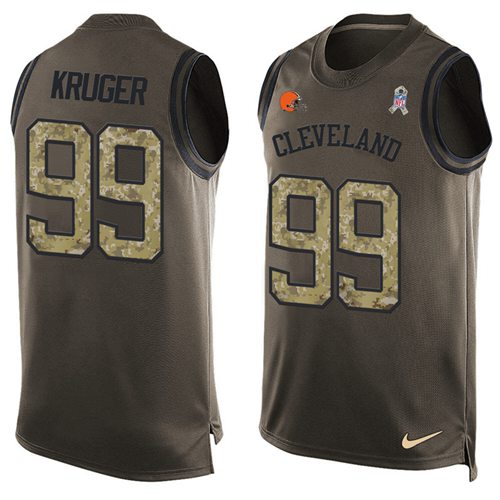 Nike Browns #99 Paul Kruger Green Men's Stitched NFL Limited Salute To Service Tank Top Jersey Nike Browns #99 Paul Kruger Green Men's Stitched NFL Limited Salute To Service Tank Top Jersey