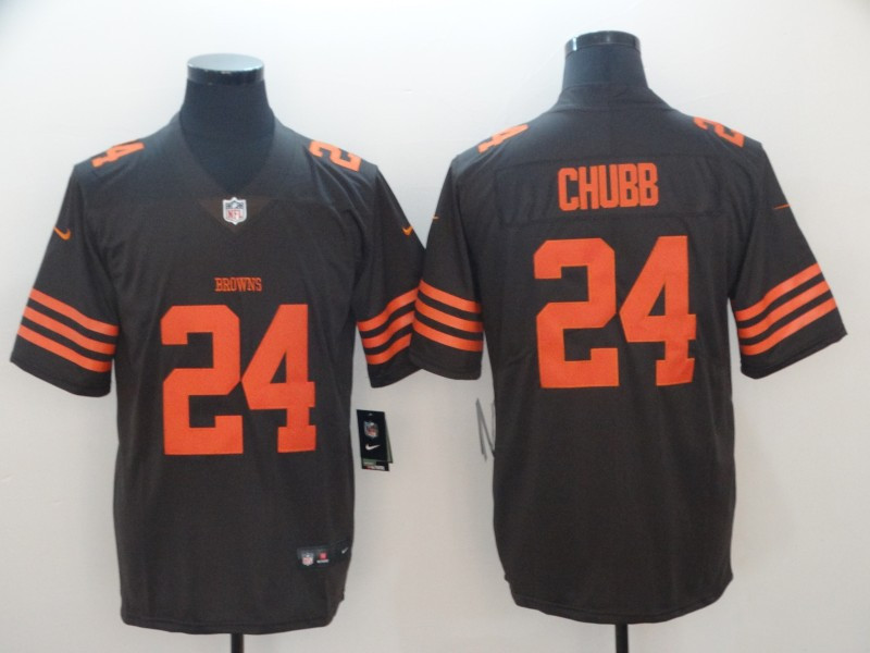 Nike Browns 24 Nick Chubb Brown Color Rush Limited Jersey Nike Browns 24 Nick Chubb Brown Color Rush Limited Jersey