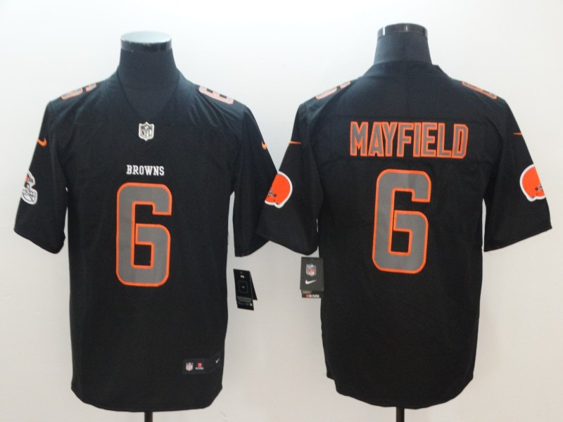 Nike Browns 6 Baker Mayfield Black Impact Rush Limited Jersey Nike Browns 6 Baker Mayfield Black Impact Rush Limited Jersey