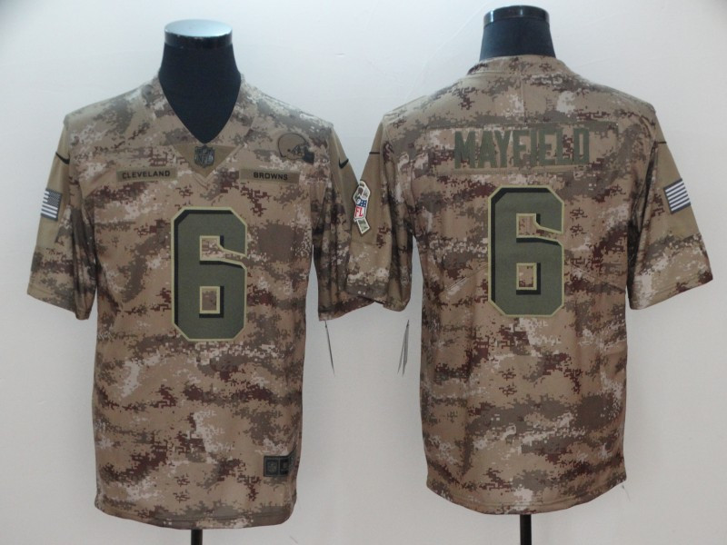 Nike Browns 6 Baker Mayfield Camo Salute To Service Limited Jersey Nike Browns 6 Baker Mayfield Camo Salute To Service Limited Jersey