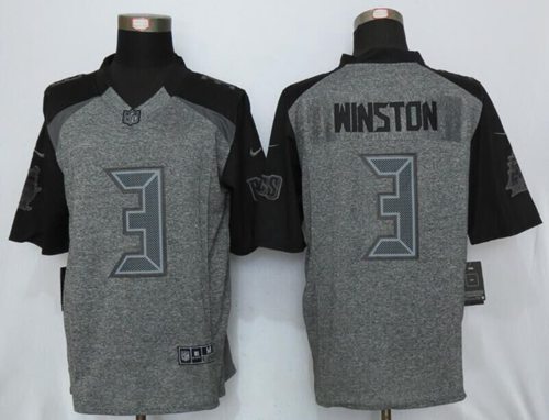 Nike Buccaneers #3 Jameis Winston Gray Men's Stitched NFL Limited Gridiron Gray Jersey Nike Buccaneers #3 Jameis Winston Gray Men's Stitched NFL Limited Gridiron Gray Jersey