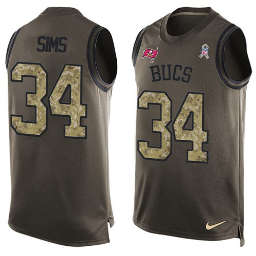 Nike Buccaneers #34 Charles Sims Green Men's Stitched NFL Limited Salute To Service Tank Top Jersey Nike Buccaneers #34 Charles Sims Green Men's Stitched NFL Limited Salute To Service Tank Top Jersey