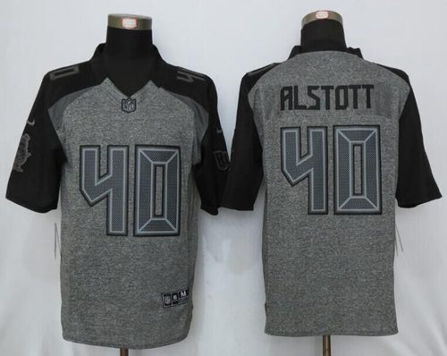 Nike Buccaneers #40 Mike Alstott Gray Men's Stitched NFL Limited Gridiron Gray Jersey Nike Buccaneers #40 Mike Alstott Gray Men's Stitched NFL Limited Gridiron Gray Jersey