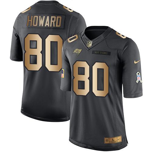 Nike Buccaneers #80 O. J. Howard Black Men's Stitched NFL Limited Gold Salute To Service Jersey Nike Buccaneers #80 O. J. Howard Black Men's Stitched NFL Limited Gold Salute To Service Jersey