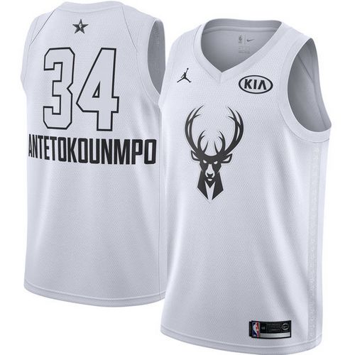 Nike Bucks #34 Giannis Antetokounmpo White NBA Jordan Swingman 2018 All-Star Game Jersey Nike Bucks #34 Giannis Antetokounmpo White NBA Jordan Swingman 2018 All-Star Game Jersey