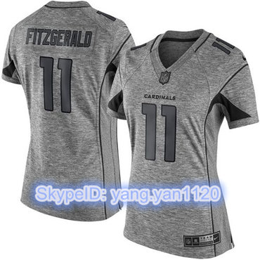 Nike Cardinals #11 Larry Fitzgerald Gray Women's Stitched NFL Limited Gridiron Gray Jersey