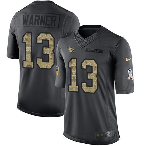 Nike Cardinals #13 Kurt Warner Black Men's Stitched NFL Limited 2016 Salute to Service Jersey Nike Cardinals #13 Kurt Warner Black Men's Stitched NFL Limited 2016 Salute to Service Jersey