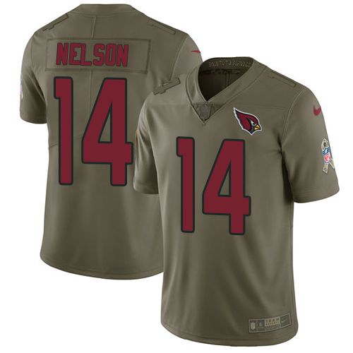 Nike Cardinals #14 J.J. Nelson Olive Youth Stitched NFL Limited 2017 Salute to Service Jersey