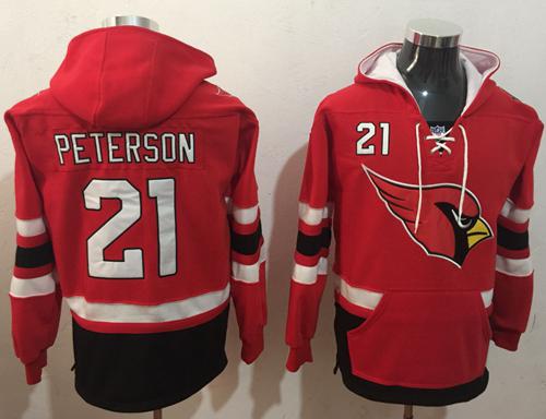 Nike Cardinals #21 Patrick Peterson Red Black Name & Number Pullover NFL Hoodie