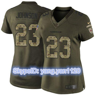 Nike Cardinals #23 Chris Johnson Green Women's Stitched NFL Limited Salute to Service Jersey Nike Cardinals #23 Chris Johnson Green Women's Stitched NFL Limited Salute to Service Jersey