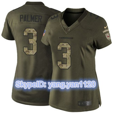 Nike Cardinals #3 Carson Palmer Green Women's Stitched NFL Limited Salute to Service Jersey Nike Cardinals #3 Carson Palmer Green Women's Stitched NFL Limited Salute to Service Jersey