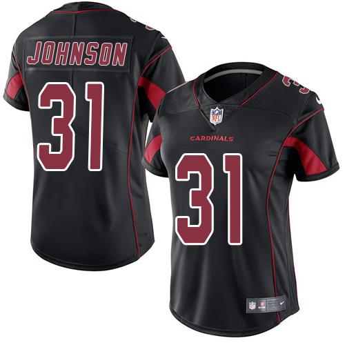 Nike Cardinals #31 David Johnson Black Women's Stitched NFL Limited Rush Jersey Nike Cardinals #31 David Johnson Black Women's Stitched NFL Limited Rush Jersey