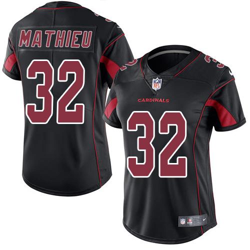 Nike Cardinals #32 Tyrann Mathieu Black Women's Stitched NFL Limited Rush Jersey Nike Cardinals #32 Tyrann Mathieu Black Women's Stitched NFL Limited Rush Jersey