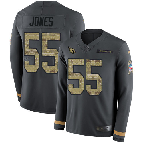 Nike Cardinals #55 Chandler Jones Anthracite Salute to Service Youth