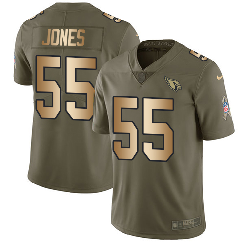 Nike Cardinals #55 Chandler Jones Olive Gold Youth Stitched NFL Limited 2017 Salute to Service Jersey