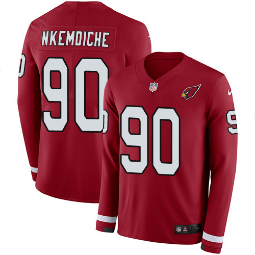Nike Cardinals #90 Robert Nkemdiche Red Team Color Men's Stitched NFL Limited Therma Long Sleeve Jersey Nike Cardinals #90 Robert Nkemdiche Red Team Color Men's Stitched NFL Limited Therma Long Sleeve Jersey