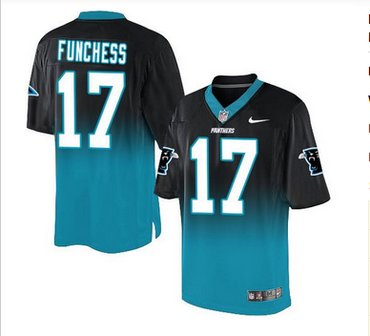 Nike Carolina Panthers #17 Devin Funchess BlackBlue Men's Stitched NFL Elite Fadeaway Fashion Jersey