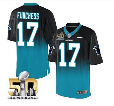 Nike Carolina Panthers #17 Devin Funchess BlackBlue Super Bowl 50 Men's Stitched NFL Elite Fadeaway Fashion Jersey Nike Carolina Panthers #17 Devin Funchess BlackBlue Super Bowl 50 Men's Stitched NFL Elite Fadeaway Fashion Jersey