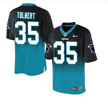 Nike Carolina Panthers #35 Mike Tolbert BlackBlue Men's Stitched NFL Elite Fadeaway Fashion Jersey
