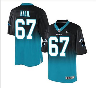 Nike Carolina Panthers #67 Ryan Kalil BlackBlue Men's Stitched NFL Elite Fadeaway Fashion Jersey