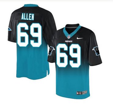 Nike Carolina Panthers #69 Jared Allen BlackBlue Men's Stitched NFL Elite Fadeaway Fashion Jersey