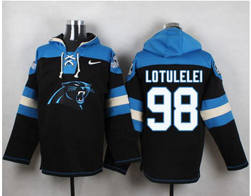 Nike Carolina Panthers #98 Star Lotulelei Black Player Pullover NFL Hoodie