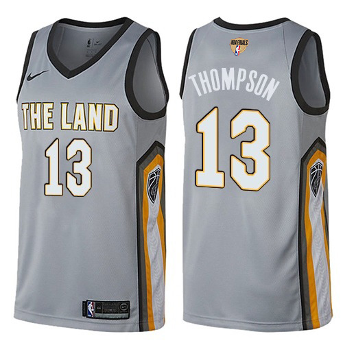 Nike Cavaliers #13 Tristan Thompson Gray The Finals Patch NBA Swingman City Edition Jersey Nike Cavaliers #13 Tristan Thompson Gray The Finals Patch NBA Swingman City Edition Jersey