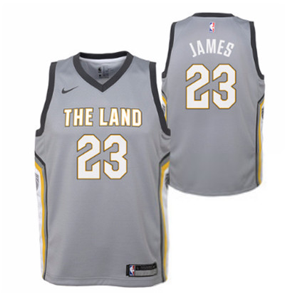 Nike Cavaliers #23 LeBron James Gray City Edition Swingman Jerse