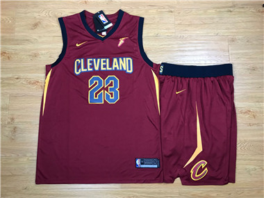 Nike Cavaliers #23 Lebron James Red Swingman Jersey(With Shorts)