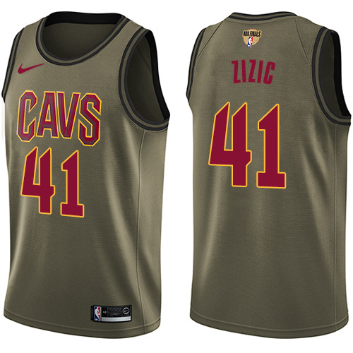 Nike Cavaliers #41 Ante Zizic Green Salute to Service The Finals Patch NBA Swingman Jersey Nike Cavaliers #41 Ante Zizic Green Salute to Service The Finals Patch NBA Swingman Jersey