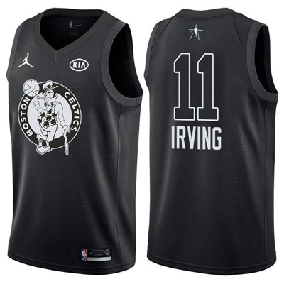 Nike Celtics #11 Kyrie Irving Jordan Brand Black 2018 All Star Game Swingman Jersey