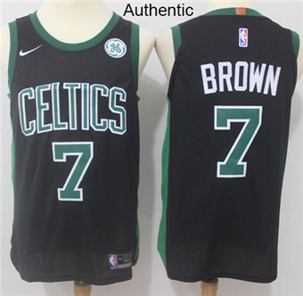 Nike Celtics #7 Jaylen Brown Black NBA Authentic Statement Edition Jersey