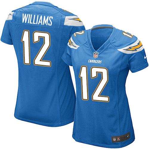 Nike Chargers #12 Mike Williams Electric Blue Alternate Women's Stitched NFL New Elite Jersey Nike Chargers #12 Mike Williams Electric Blue Alternate Women's Stitched NFL New Elite Jersey