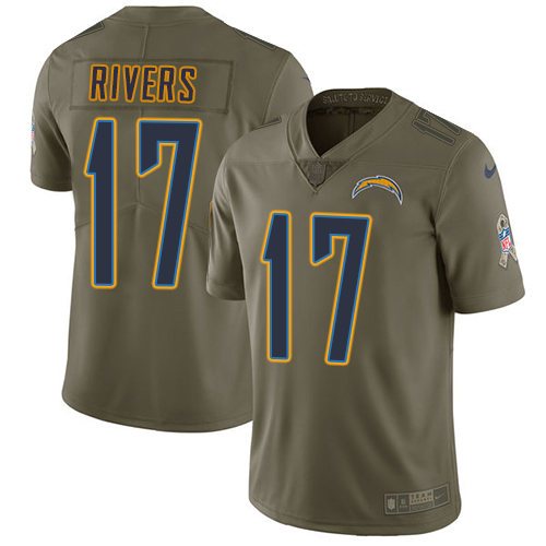 Nike Chargers #17 Philip Rivers Olive Youth Stitched NFL Limited 2017 Salute to Service Jersey Nike Chargers #17 Philip Rivers Olive Youth Stitched NFL Limited 2017 Salute to Service Jersey
