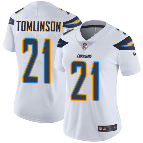Nike Chargers #21 LaDainian Tomlinson White Women's Stitched NFL Vapor Untouchable Limited Jersey Nike Chargers #21 LaDainian Tomlinson White Women's Stitched NFL Vapor Untouchable Limited Jersey