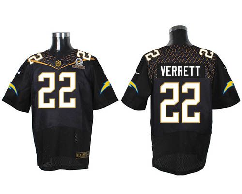 Nike Chargers #22 Jason Verrett Black 2016 Pro Bowl Men's Stitched NFL Elite Jersey Nike Chargers #22 Jason Verrett Black 2016 Pro Bowl Men's Stitched NFL Elite Jersey