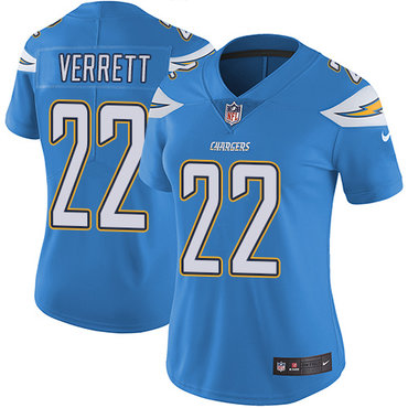Nike Chargers #22 Jason Verrett Electric Blue Alternate Women's Stitched NFL Vapor Untouchable Limited Jersey Nike Chargers #22 Jason Verrett Electric Blue Alternate Women's Stitched NFL Vapor Untouchable Limited Jersey